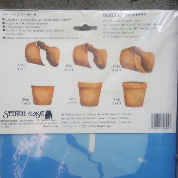 NEW Stencil Ease Clay Pots Stencil Garden Series - Picture 3 of 3